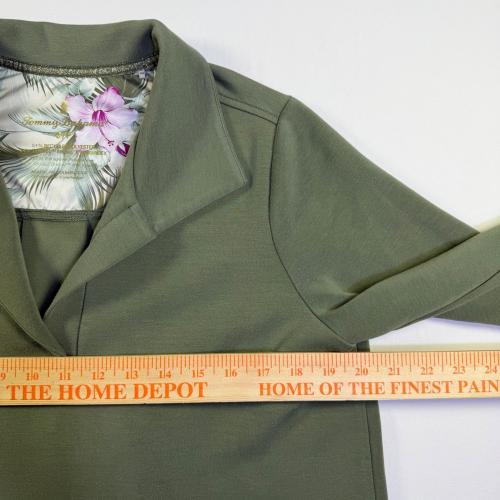 Tommy Bahama Islandsoft V-Neck Olive Green Pullover Top Sweatshirt Womens Small - Picture 9 of 11